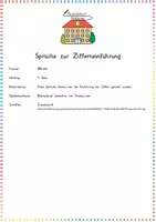 Vorschau - Arbeitsblätter - Zifferneinführung: Sprüche & Reime - Mathe - Kl. 1 (Schreibablauf) - Seite 1