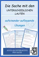 Vorschau - Arbeitsblätter - "Die Sache mit den unterschiedlichen Lauten" - Arbeitsheft - Seite 1