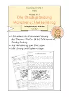 Vorschau - Arbeitsblätter - Stadtgeschichte München Teil 2 / 2.7: Die Stadtgründung Münchens Hefteintrag - Deckblatt