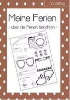 Vorschau - Arbeitsblätter - Meine Ferien - Über die Ferien berichten - Deckblatt