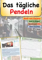 Vorschau - Arbeitsblätter - AB2 Täglich Pendeln Stadt Land Umland Anziehungskraft Köln - Deckblatt