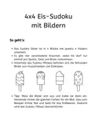 Vorschau - Arbeitsblätter - Sommer-Sudoku mit Bildern zum Schneiden, Kleben und Malen - Seite 1