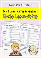 Vorschau - Arbeitsblätter - Erste Lernwörter Klasse 1 (Wochenwörter) - Deckblatt