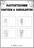 Vorschau - Mal- und Bastelvorlagen - Rastertechnik Kakteen und Sukkulenten - Zeichnen lernen - Level 1 - Seite 3