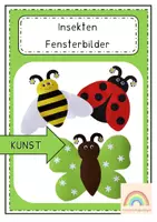 Vorschau - Mal- und Bastelvorlagen - Insekten Fensterbilder - Frühling - Deckblatt