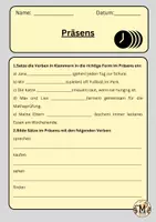 Vorschau - Arbeitsblätter - Präsens - Präteritum - Perfekt - Deckblatt