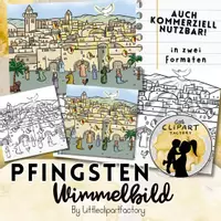 Vorschau - Mal- und Bastelvorlagen - Wimmelbild Pfingsten (kommerzielle Nutzung erlaubt) - Seite 2