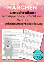 Vorschau - Arbeitsblätter - Märchen umschreiben: Rotkäppchen aus der Sicht des Wolfes - Deckblatt