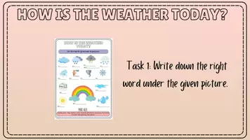 Vorschau - Präsentationen/Tafelbilder - Tafelbilder für TASK1#1116944 zum Wortschatz "weather" - Seite 1