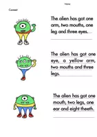 Vorschau - Arbeitsblätter - Alien Beschreibung (body parts) - Seite 2
