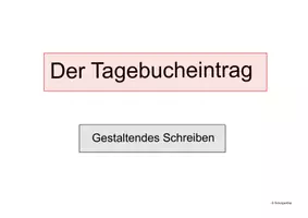 Vorschau - Präsentationen/Tafelbilder - Der Tagebucheintrag - gestaltendes Schreiben - Seite 1