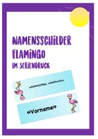 Vorschau - Anderer Materialtyp - Namensschilder Flamingo im Seriendruck - Deckblatt