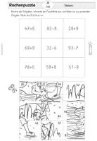 Vorschau - Arbeitsblätter - Rechenpuzzle "Sommer" Zahlenraum 100 (2.Klasse) - Seite 3