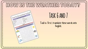 Vorschau - Präsentationen/Tafelbilder - Tafelbilder für TASK 6,7 #1116944 zum Wortschatz "weather" - Seite 1