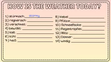 Vorschau - Präsentationen/Tafelbilder - Tafelbilder für TASK 6,7 #1116944 zum Wortschatz "weather" - Seite 3