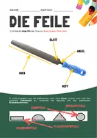Vorschau - Arbeitsblätter - Aufbau einer Feile und die Feilenarten - Seite 1