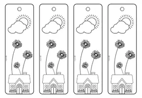 Vorschau - Mal- und Bastelvorlagen - Lesezeichen Frühling | Ausmalbild - Seite 2