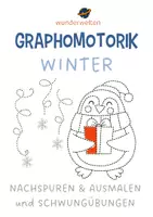 Vorschau - Arbeitsblätter - Schwungübungen Winter - Graphomotorik Winter - Grafomotorik Winter Freiarbeitsheft / Freiarbeitskartei / Arbeitsblätter - Freiarbeitsmaterial Deutsch Klasse 1 - Deckblatt