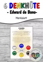 Vorschau - Mal- und Bastelvorlagen - 6 Denkhüte - Materialpaket - Seite 1