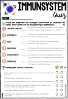 Vorschau - Arbeitsblätter - Test - Immunsystem Quiz & Arbeitsblätter - Differenzierte Herangehensweise - Seite 2