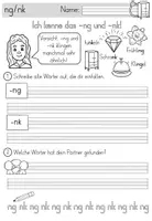 Vorschau - Arbeitsblätter - Wörter mit ng / nk Arbeitsblätter für Deutsch inklusive Minilesespur und Schleichdiktat - Seite 2