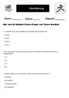Vorschau - Arbeitsblätter - Hier sind 40 Multiple-Choice-Fragen zum Thema Handball - Seite 1