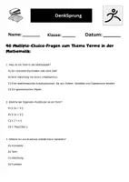 Vorschau - Arbeitsblätter - 40 Multiple-Choice-Fragen zum Thema Terme in der Mathematik - Seite 1