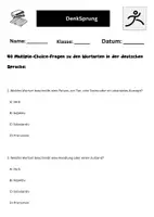 Vorschau - Arbeitsblätter - 40 Multiple-Choice-Fragen zu den Wortarten in der deutschen Sprache - Seite 1