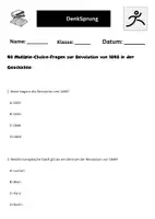 Vorschau - Arbeitsblätter - Revolution von 1848 in der Geschichte - 40 Multiple-Choice-Fragen - Seite 1