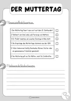 Vorschau - Arbeitsblätter - Muttertag - Textverständnis (differenzierter Sachtext - Arbeitsblätter - Lösungen) - Seite 3