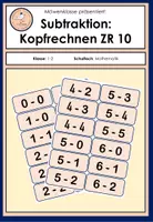 Vorschau - Spiele - Subtraktion Zahlenraum 10: Kopfrechnen-Karten - Deckblatt