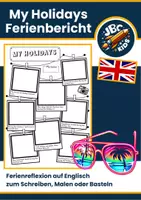 Vorschau - Arbeitsblätter - My Holidays Sketchnotes Meine Ferien Ferienbericht - Deckblatt