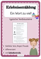 Vorschau - Arbeitsblätter - Erlebniserzählung Lesekompetenz Ein Wort zu viel - Deckblatt