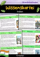 Vorschau - Stationenlernen - Wissenskartei - Indien - Deckblatt