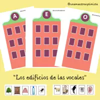 Vista previa - Juegos / Gamificación - LOS EDIFICIOS DE LAS VOCALES, identificación de iniciales - Portada