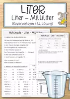 Vorschau - Anderer Materialtyp - Liter – Liter-Milliliter Kopiervorlage - Deckblatt