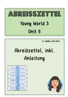 Vorschau - Arbeitsblätter - Abreisszettel/ Abreißzettel für past (YW 3, Unit 5) - Deckblatt