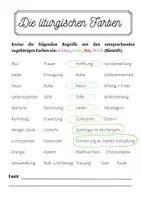 Vorschau - Stundenentwürfe - Die Liturgische Farben und ihre Feiertage - Seite 1