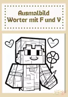 Vorschau - Arbeitsblätter - Malen nach Buchstaben: Rechtschreibung Wörter mit V und F - Deckblatt