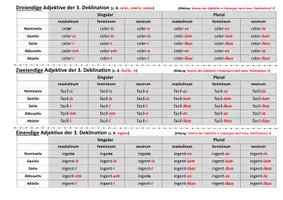 Vorschau - Arbeitsblätter - Materialpaket: Formentabellen Latein (Deklinationen, Konjugationen) - Seite 2