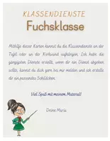 Vorschau - Poster - Klassendienste für die Fuchsklasse - Druckschrift - Seite 1