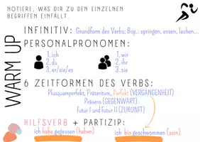 Vorschau - Arbeitsblätter - Warm Up Zeitformen des Verbs - Seite 1
