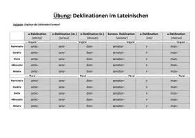 Vorschau - Merkblätter - Formentabelle Latein: Deklinationen - Seite 3