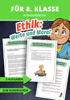 Vorschau - Arbeitsblätter - Ethik 8. Klasse – Wertevielfalt & Moralsysteme verstehen - Deckblatt