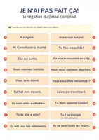 Vorschau - Arbeitsblätter - Verneinung des passé composé: einfache und reflexive Verben - Seite 1