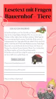 Vorschau - Arbeitsblätter - Lesetext mit Fragen - Nutztiere (Auf dem Bauernhof) - Deckblatt