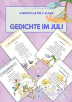 Vorschau - Unterrichtsreihen - 4 GEDICHTE für den JULI: ab 2. Klasse - Deckblatt