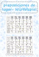 Vorschau - Arbeitsblätter - Würfelspiel preposiciones de lugar - Präpositionen des Ortes - Deckblatt