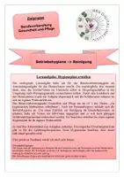 Vorschau - Arbeitsblätter - Lernaufgabe Reinigung: Hygieneplan erstellen - Deckblatt