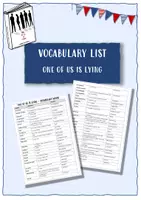 Vorschau - Arbeitsblätter - ONE OF US IS LYING - vocabulary list zur Lektüre - Deckblatt